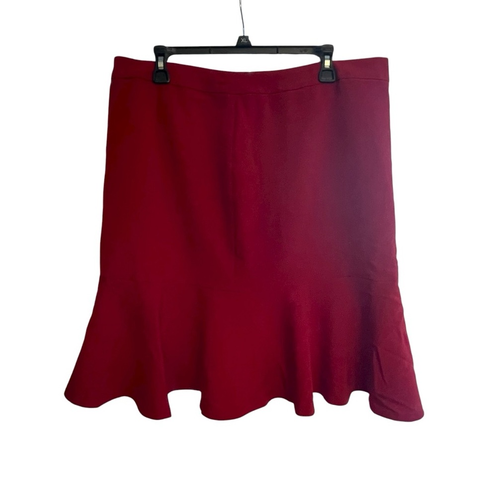 Le Suit Rich Red A-Line Skirt